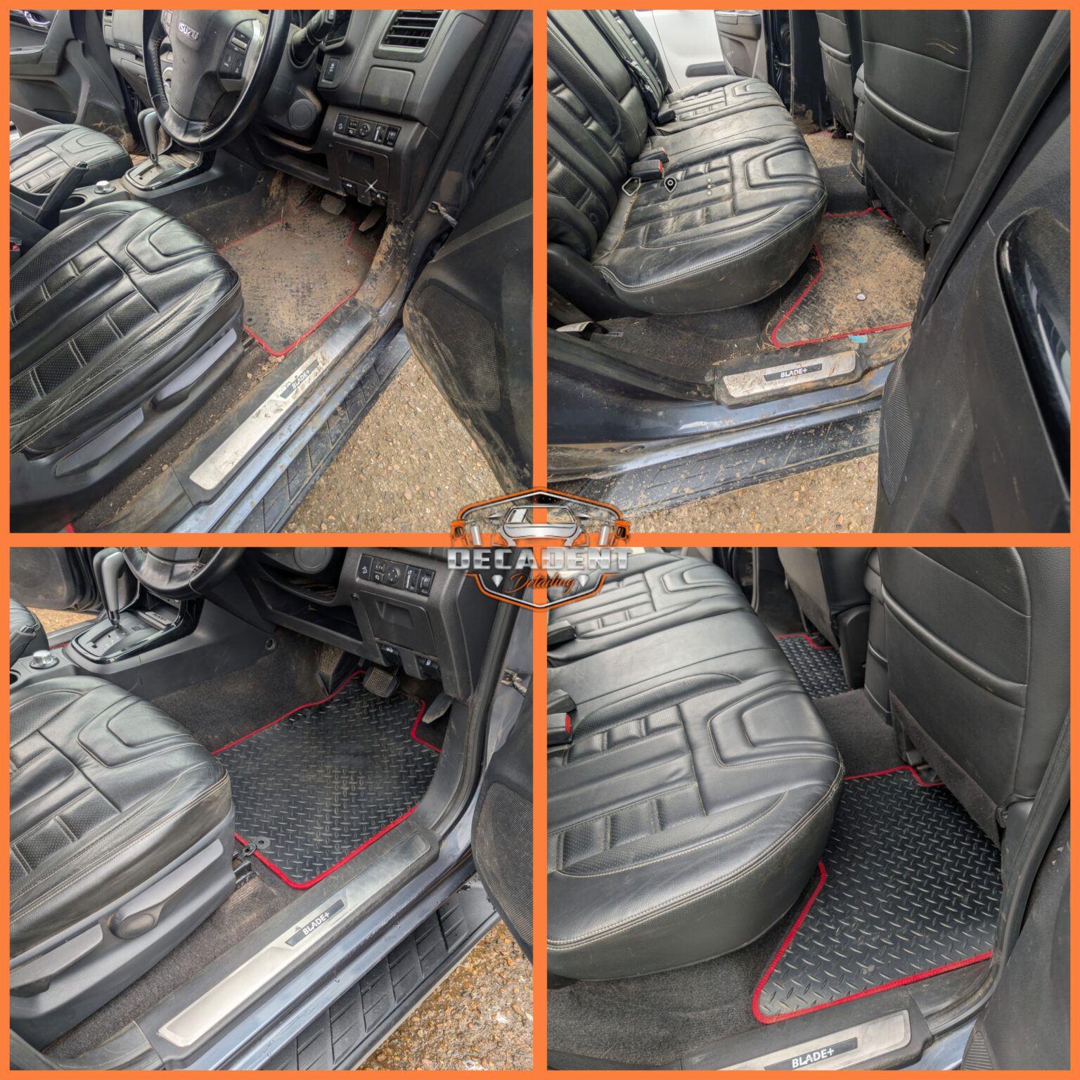 Rushden mobile valeting service preparing Isuzu pickup cabin for sale—clean seats,