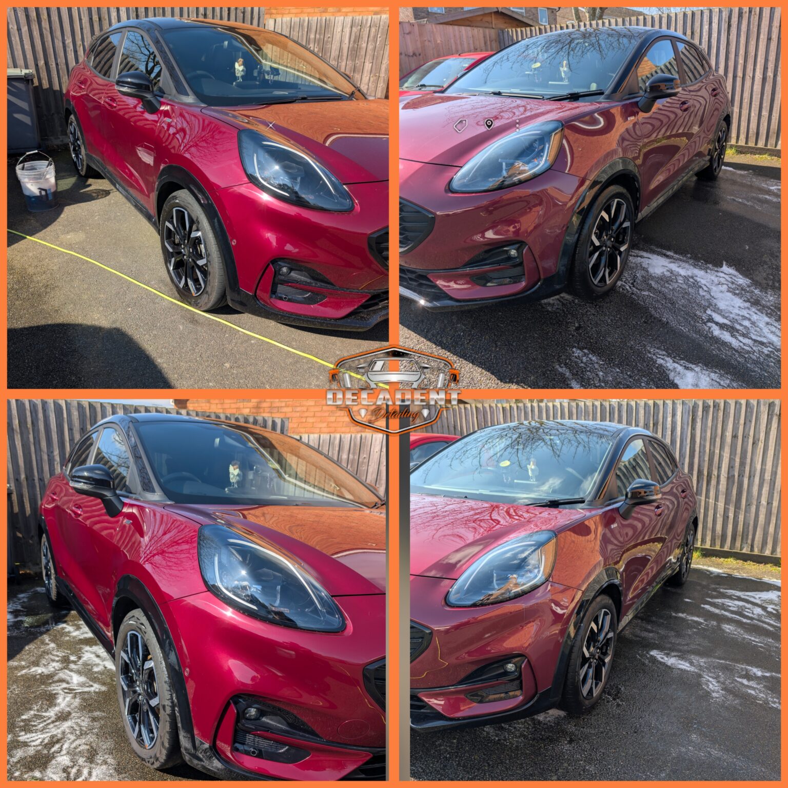 Ford Puma receiving full exterior valet in Wellingborough—showcasing safe wash and gloss-enhancing finish