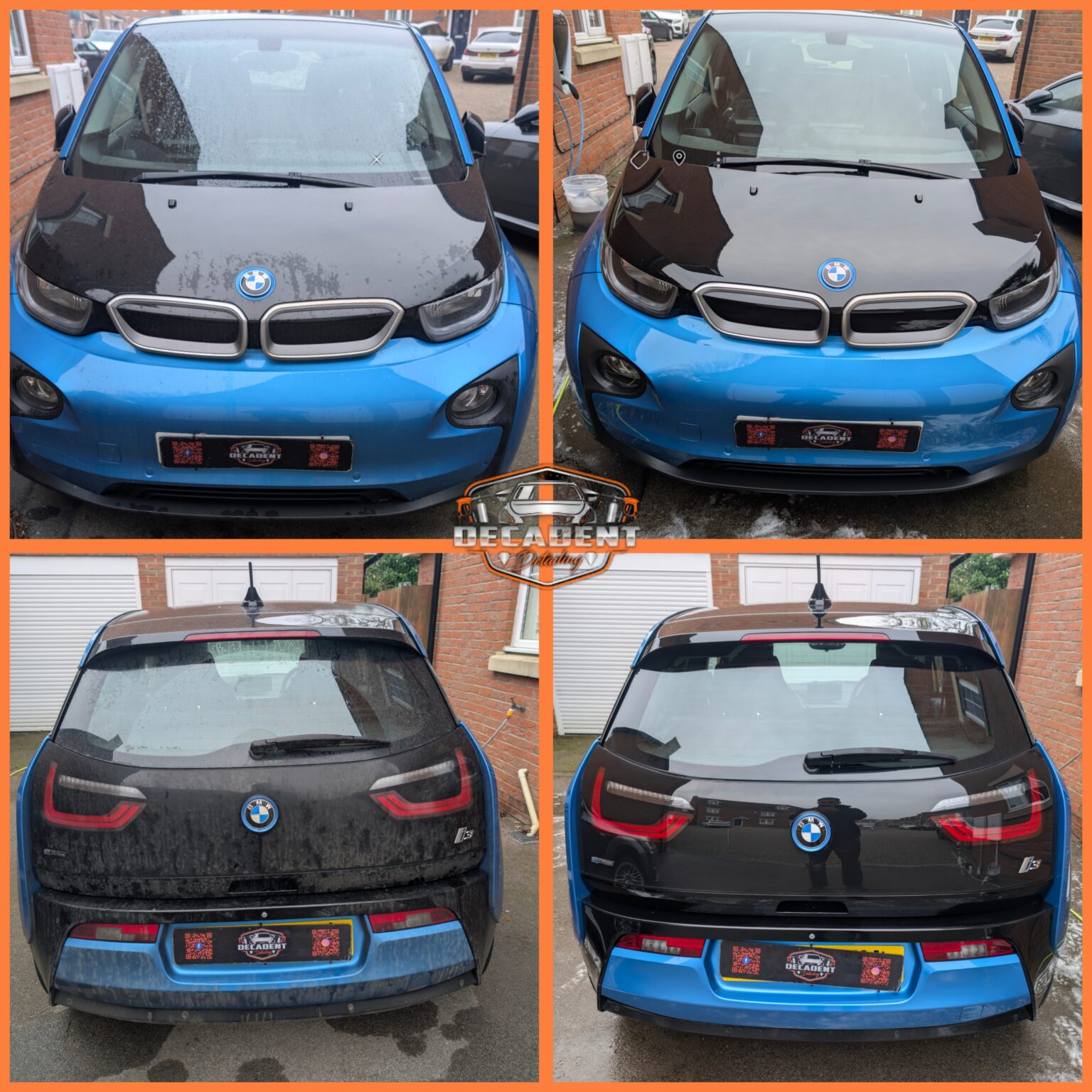 Irthlingborough mobile valeting service restoring BMW i3 exterior—clean panels and protected paintwork.