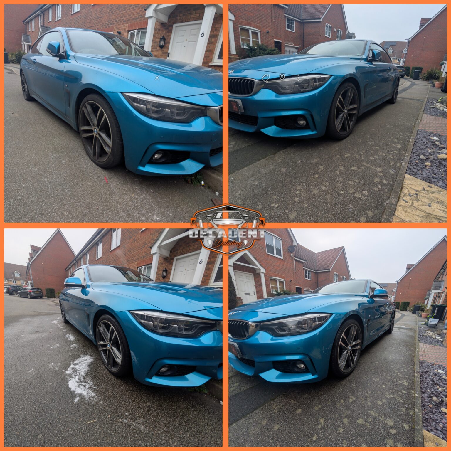 Decadent Detailing transforms a blue BMW 4 Series with premium mobile valeting in Rushden, flawless paintwork and luxury-grade results