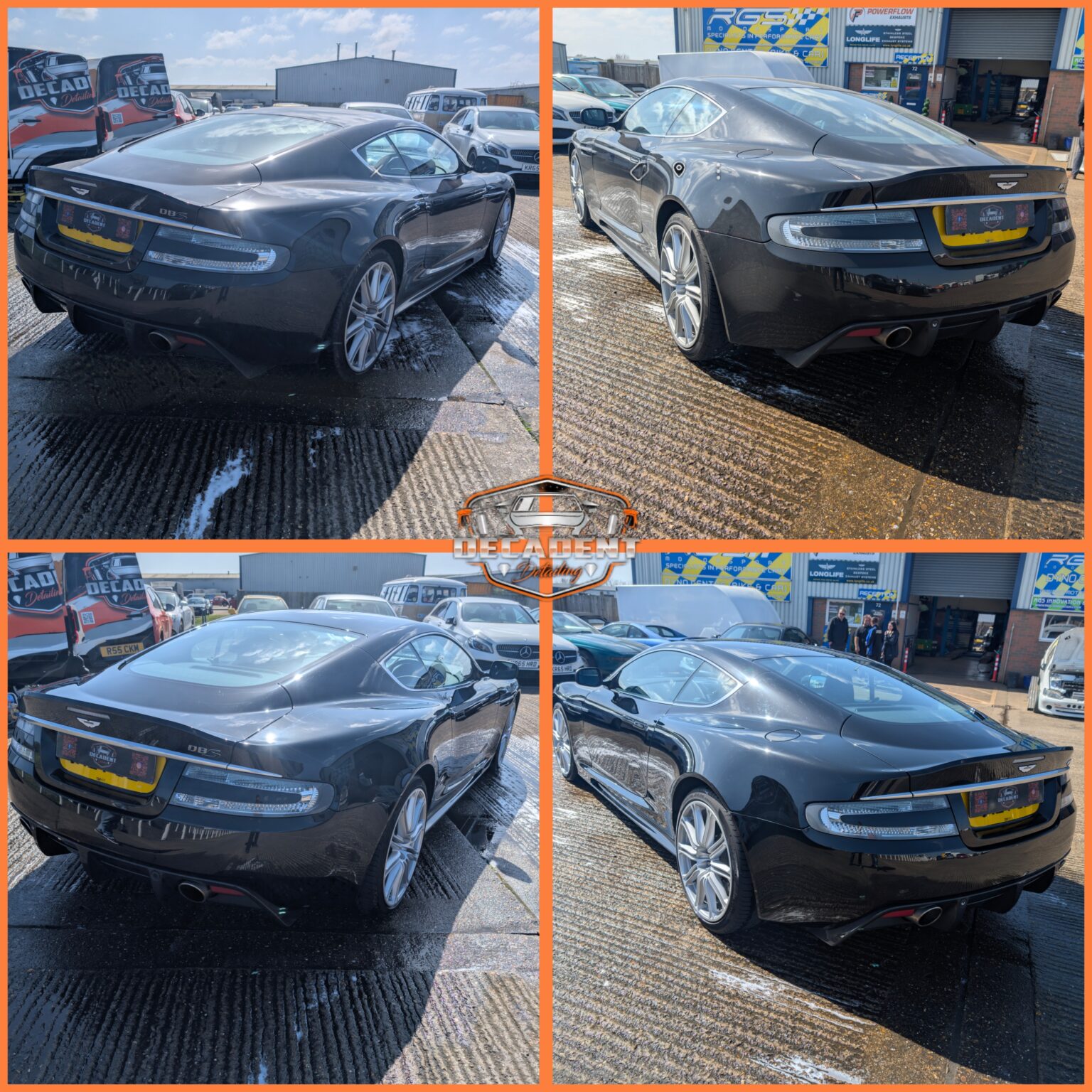 This Aston Martin DBS in Wellingborough received a full exterior valet—foam pre-wash, safe contact rinse, iron and tar decontamination, and gloss-enhancing finish. The before-and-after speaks for itself.
