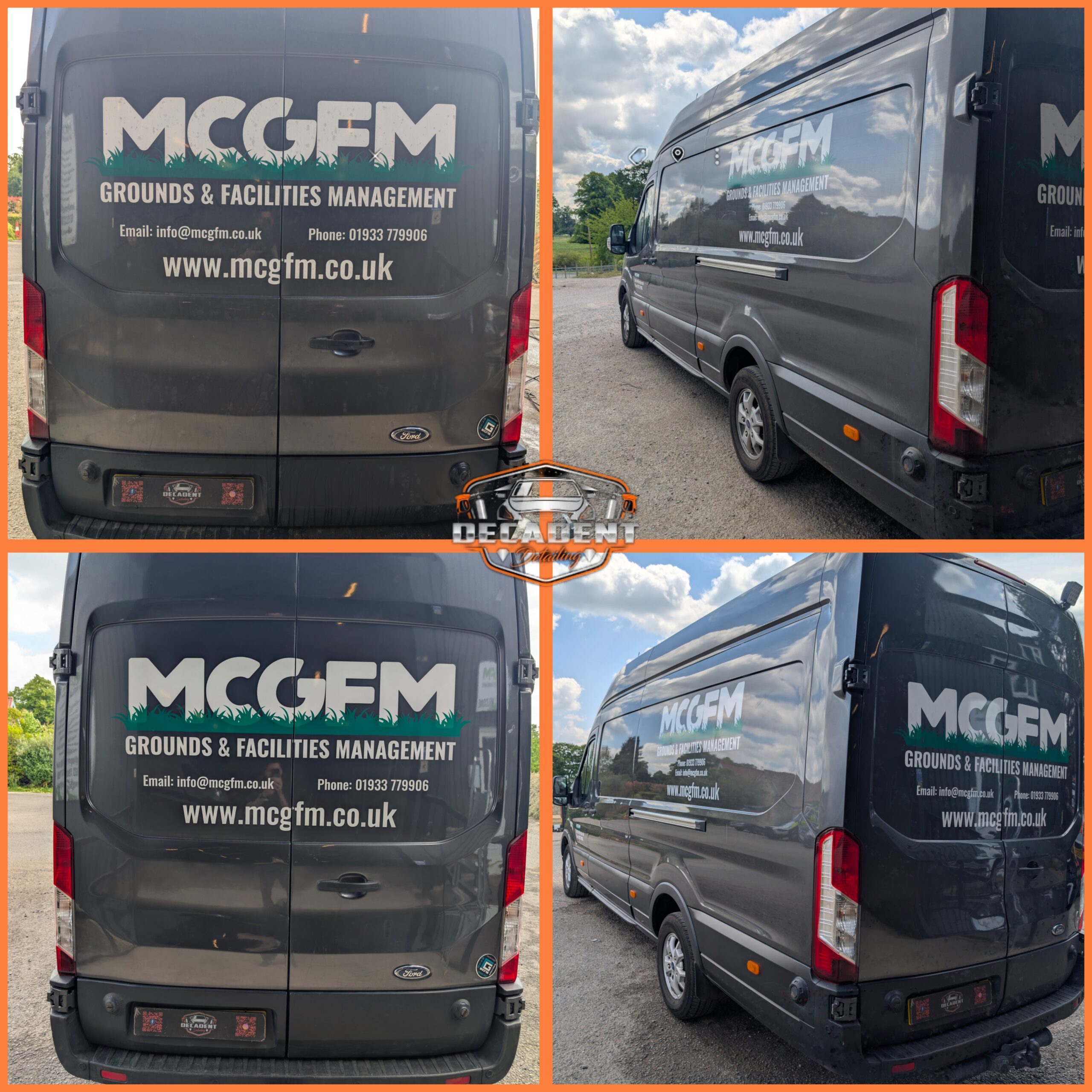Decadent Detailing transforms Ford Van exterior in Wellingborough—road grime removed, gloss restored.